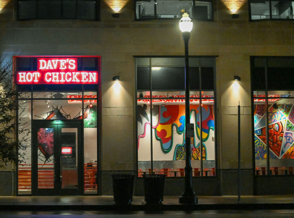 Exterior photo of Dave's Hot Chicken in Columbus OH - OSU Campus.