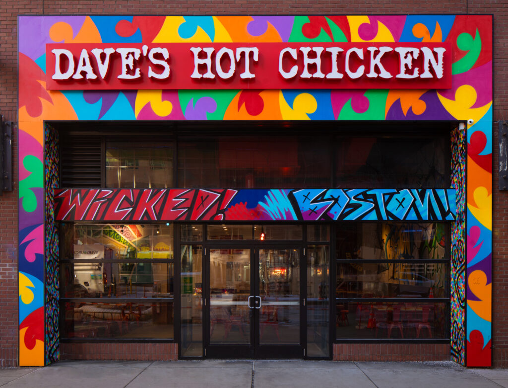 Exterior shot of Dave's Hot Chicken in Boston MA